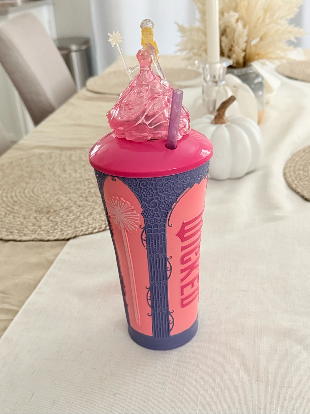 2024 AMC Wicked Glinda Cup w/ Topper & Straw 💗